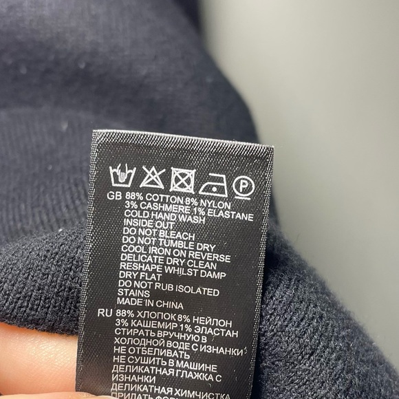 Reiss Women’s Black Chloe Turtleneck Sweater in Size S Contrast Grey Hem & Neck - Picture 7 of 11